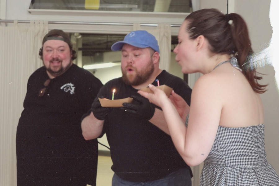 Blowing out candles